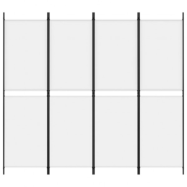 Biombo divisor de 4 paneles de tela blanco 200x180 cm M 3