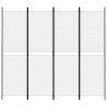 Biombo divisor de 4 paneles de tela blanco 200x180 cm 3