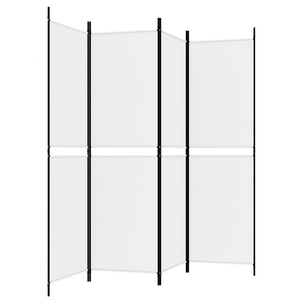 Biombo divisor de 4 paneles de tela blanco 200x180 cm M 4