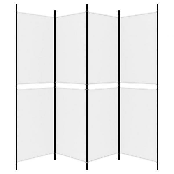 Biombo/divisória com 4 painéis 200x180 cm tecido branco M 5