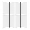 Biombo divisor de 4 paneles de tela blanco 200x180 cm 5