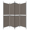 Biombo divisor de 4 paneles de tela gris antracita 200x180 cm 5