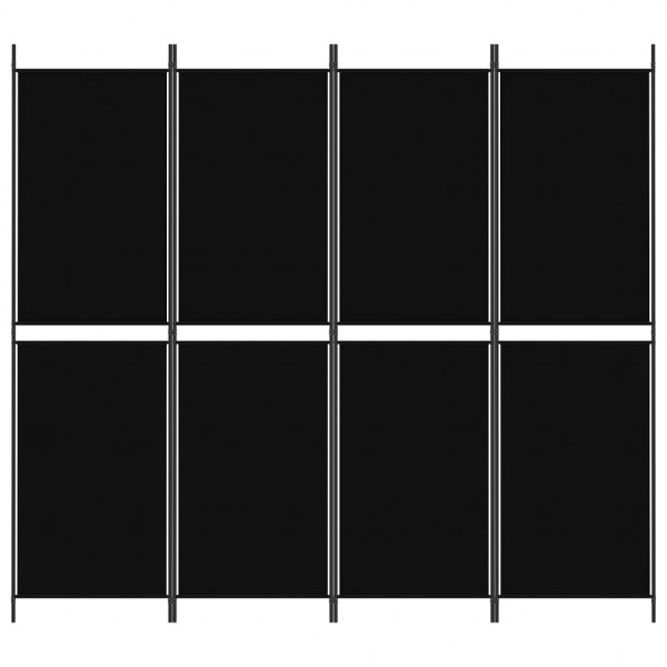 Biombo/divisória com 4 painéis 200x180 cm tecido preto M 3