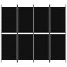 Biombo divisor de 4 paneles de tela negro 200x180 cm 3