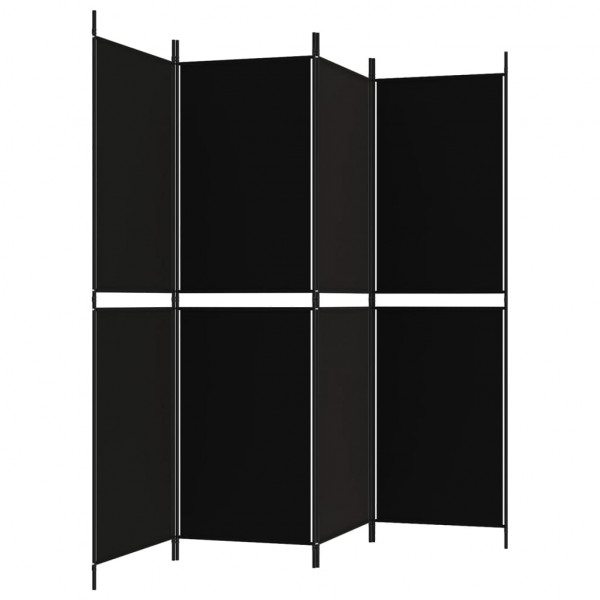 Biombo divisor de 4 paneles de tela negro 200x180 cm M 4