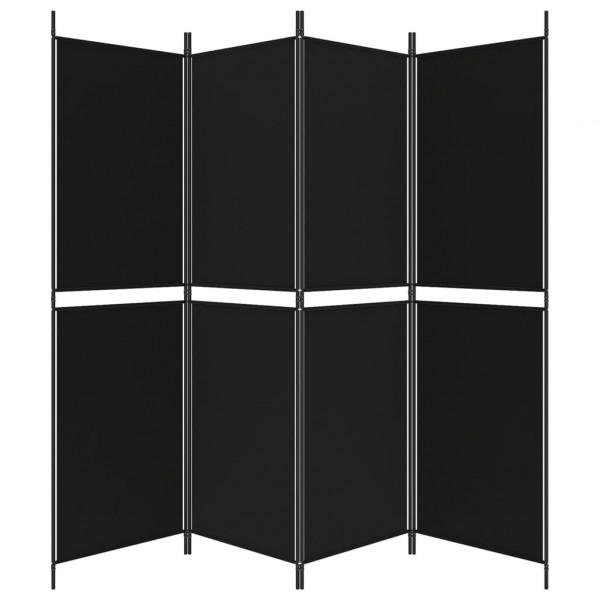 Biombo divisor de 4 paneles de tela negro 200x180 cm M 5