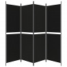 Biombo/divisória com 4 painéis 200x180 cm tecido preto 5