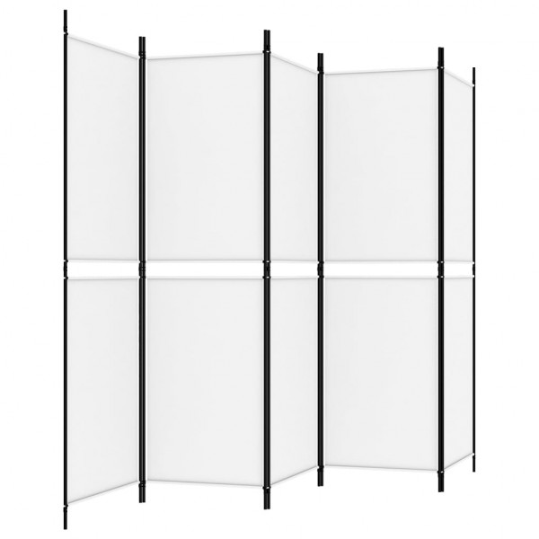 Biombo/divisória com 5 painéis 250x180 cm tecido branco M 5
