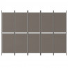 Biombo divisor de 5 paneles de tela gris antracita 250x180 cm 3