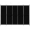 Biombo divisor de 5 paneles de tela negro 250x180 cm 3