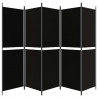 Biombo divisor de 5 paneles de tela negro 250x180 cm 4