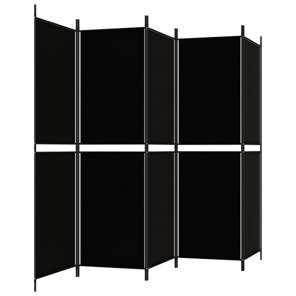 Biombo divisor de 5 paneles de tela negro 250x180 cm M 5