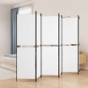 Biombo divisor de 6 paneles de tela blanco 300x180 cm 1