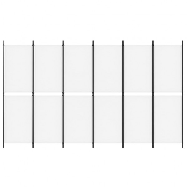 Biombo/divisória com 6 painéis 300x180 cm tecido branco M 3