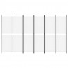 Biombo divisor de 6 paneles de tela blanco 300x180 cm 3