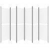 Biombo/divisória com 6 painéis 300x180 cm tecido branco 4