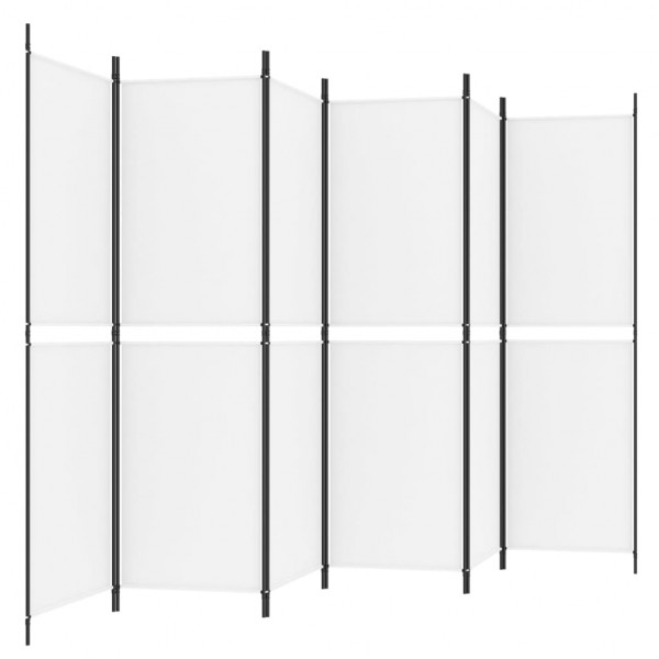 Biombo/divisória com 6 painéis 300x180 cm tecido branco M 5