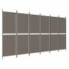 Biombo divisor de 6 paneles de tela gris antracita 300x180 cm 2
