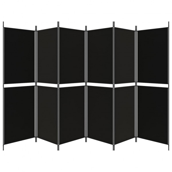 Divisória/biombo com 6 painéis 300x180 cm tecido preto M 4
