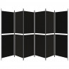 Biombo divisor de 6 paneles de tela negro 300x180 cm 4