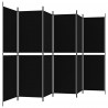 Biombo divisor de 6 paneles de tela negro 300x180 cm 5