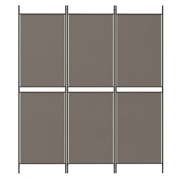 Biombo divisor de 3 paneles de tela gris antracita 150x200 cm M 3