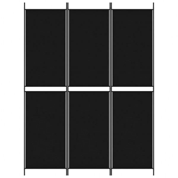 Biombo/divisória com 3 painéis 150x200 cm tecido preto M 3