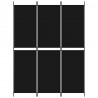 Biombo divisor de 3 paneles de tela negro 150x200 cm 3