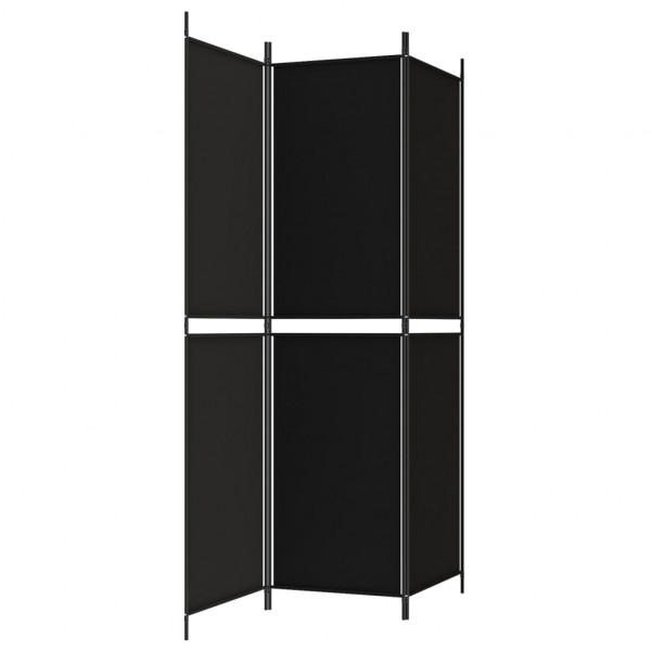 Biombo divisor de 3 paneles de tela negro 150x200 cm M 5