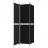 Biombo divisor de 3 paneles de tela negro 150x200 cm 5