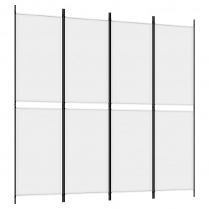 Biombo divisor de 4 paneles de tela blanco 200x200 cm H