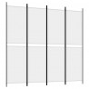 Biombo divisor de 4 paneles de tela blanco 200x200 cm 2