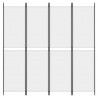 Biombo divisor de 4 paneles de tela blanco 200x200 cm 3