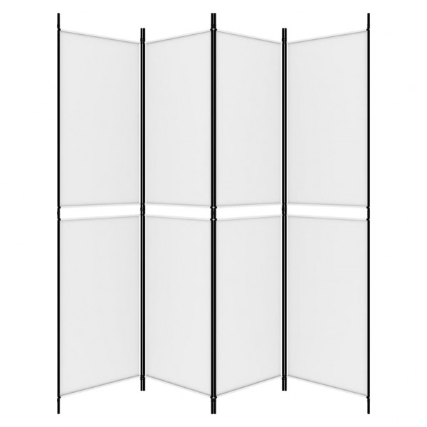Biombo divisor de 4 paneles de tela blanco 200x200 cm M 4