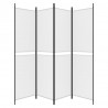 Biombo divisor de 4 paneles de tela blanco 200x200 cm 4