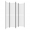 Biombo divisor de 4 paneles de tela blanco 200x200 cm 5