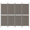 Biombo divisor de 4 paneles de tela gris antracita 200x200 cm 3