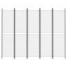 Biombo divisor de 5 paneles de tela blanco 250x200 cm 3