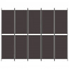 Biombo divisor de 5 paneles de tela marrón 250x200 cm 3