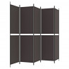 Biombo/divisória com 5 painéis 250x200 cm tecido castanho 4