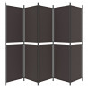 Biombo divisor de 5 paneles de tela marrón 250x200 cm 5