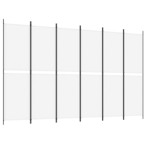 Biombo com 6 painéis 300x200 cm tecido branco M 4