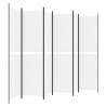 Biombo com 6 painéis 300x200 cm tecido branco 5