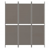 Biombo divisor de 3 paneles de tela gris antracita 150x220 cm 3
