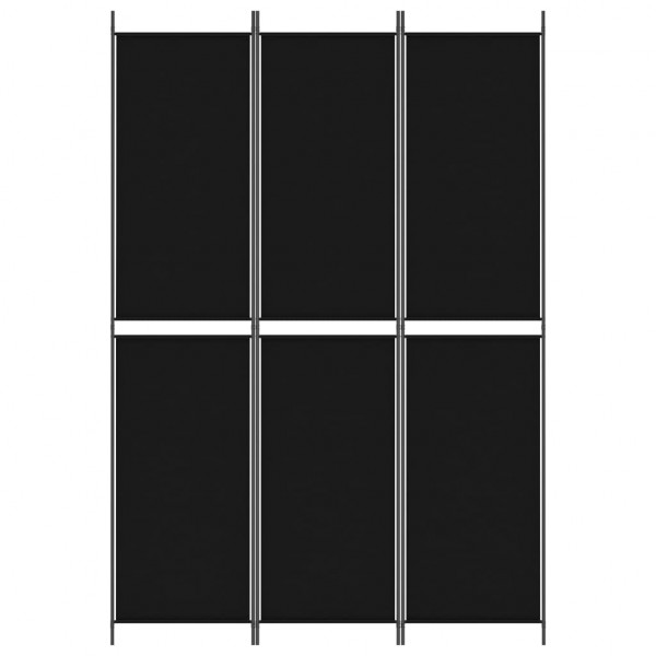 Biombo divisor de 3 paneles de tela negro 150x220 cm M 3