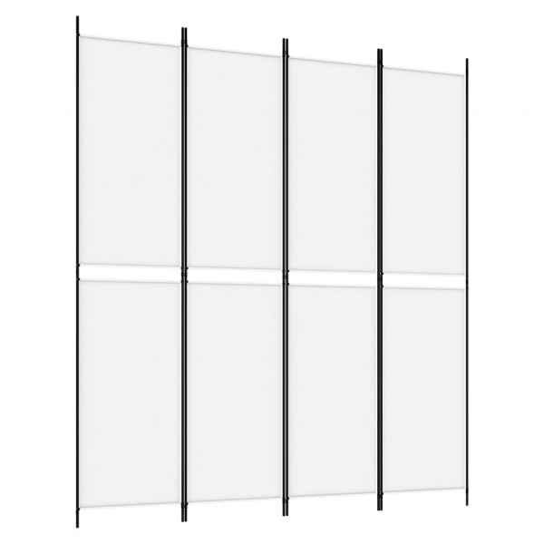 Biombo divisor de 4 paneles de tela blanco 200x220 cm M 2