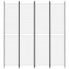 Biombo divisor de 4 paneles de tela blanco 200x220 cm 3