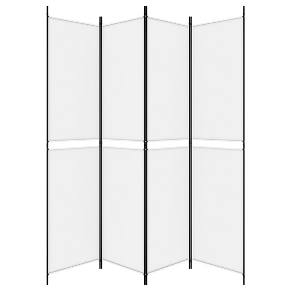 Biombo divisor de 4 paneles de tela blanco 200x220 cm M 4