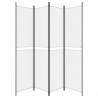 Biombo divisor de 4 paneles de tela blanco 200x220 cm 4