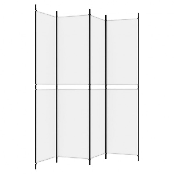 Biombo divisor de 4 paneles de tela blanco 200x220 cm M 5